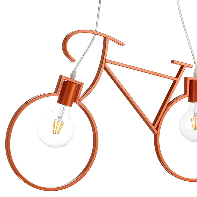 4900/Sa - Lampadario In Sospensione Bike Colore Arancio