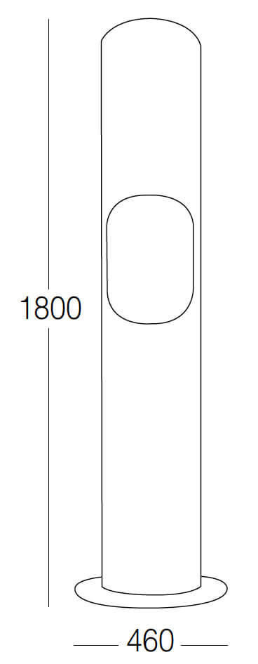 Camino a Bioetanolo da Pavimento Ø46x180 cm Karlsen Portofino Acciaio