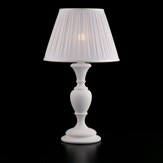 Lampada da tavolo Shabby Chic Fiorenza Legno Bianco 1 luce E27