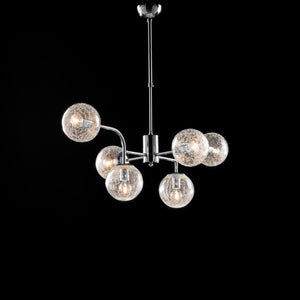 Lampadario Moderno Ikarus Cromo 6 Luci E14