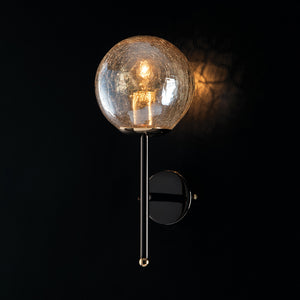 Applique Design Moderno Contemporaneo Cromo Nero Con Vetro 1 Luce Tresor