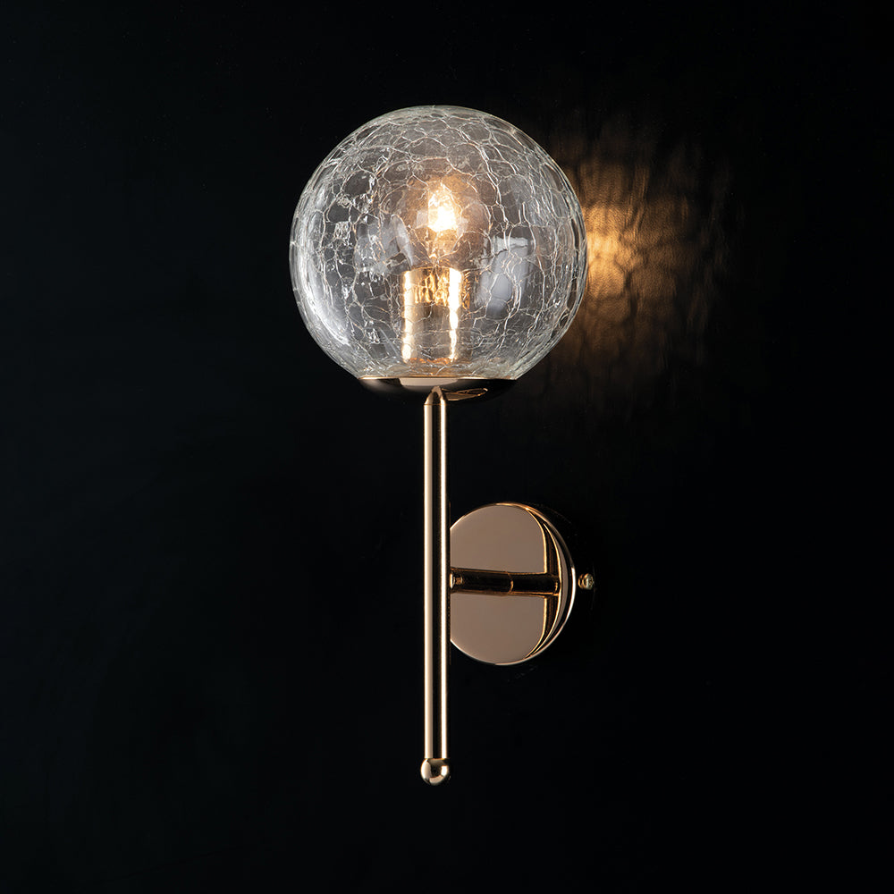 Applique Design Moderno Contemporaneo Oro Lucido Con Vetro 1 Luce Tresor