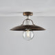 Plafoniera Stile Industrial 1 Luce Ferro Marrone e Oro Serie Cantina