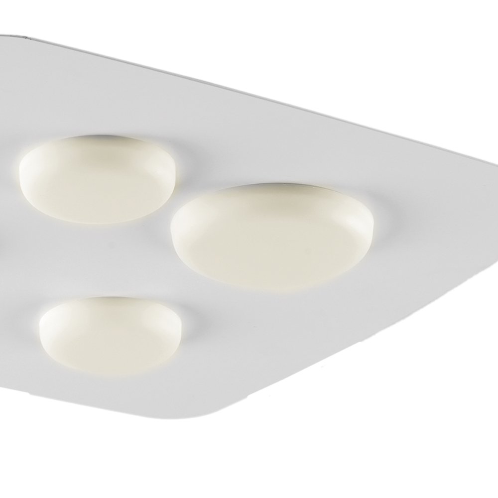 Plafoniera In Ferro Laccato Bianco Led Integrato Luce Naturale 2700 Lumen