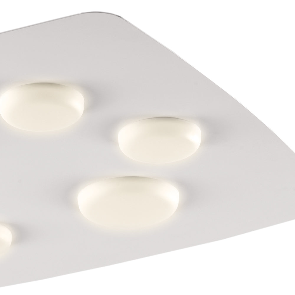 Plafoniera In Ferro Laccato Bianco Led Integrato Luce Naturale 5400 Lumen