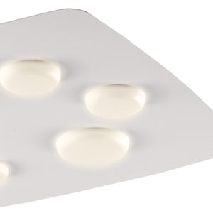 Plafoniera In Ferro Laccato Bianco Led Integrato Luce Naturale 5400 Lumen