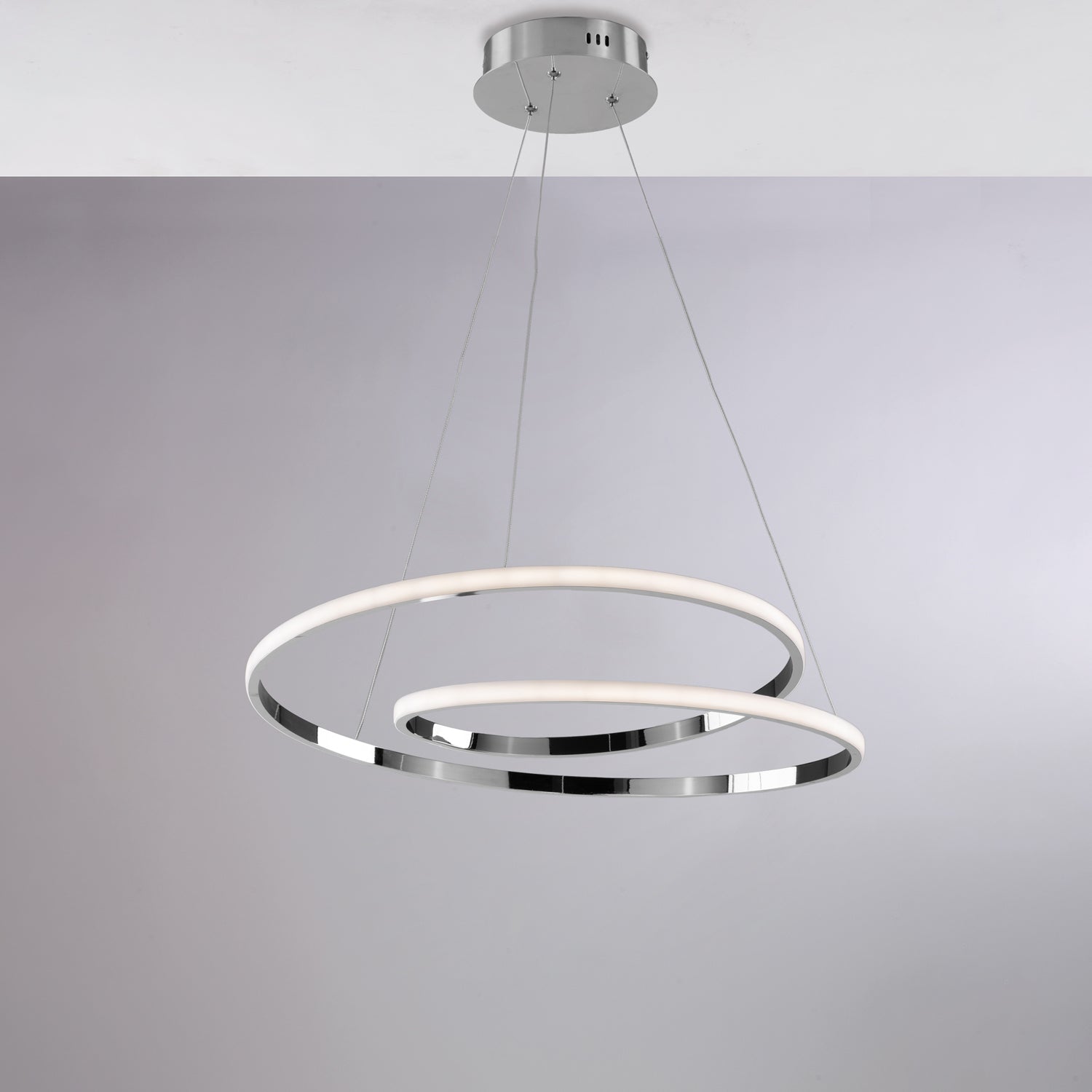 Plafoniera Moderna Malena Con Led Integrato Metallo E Alluminio Cromo Lucido