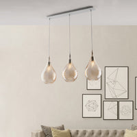 Lampadario Binario Moderno Pluvia Ambra 3 Luci E27