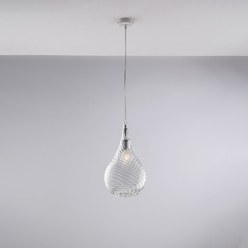 Lampadario Moderno Pluvia Trasparente 1 Luce E27