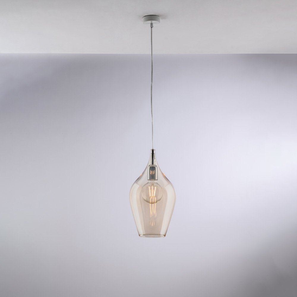 Lampadario Contemporaneo Ares Ambra 1 Luce E27