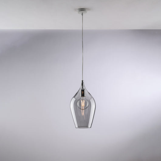 Lampadario Contemporaneo Ares Grigio Fumè 1 Luce E27