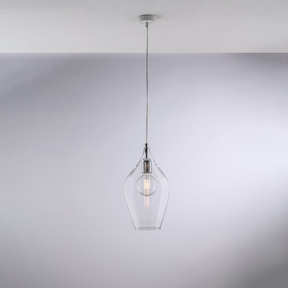 Lampadario Contemporaneo Ares Trasparente 1 Luce E27