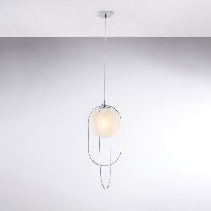 Lampadario Contemporaneo Erik Cromo 1 Luce E27