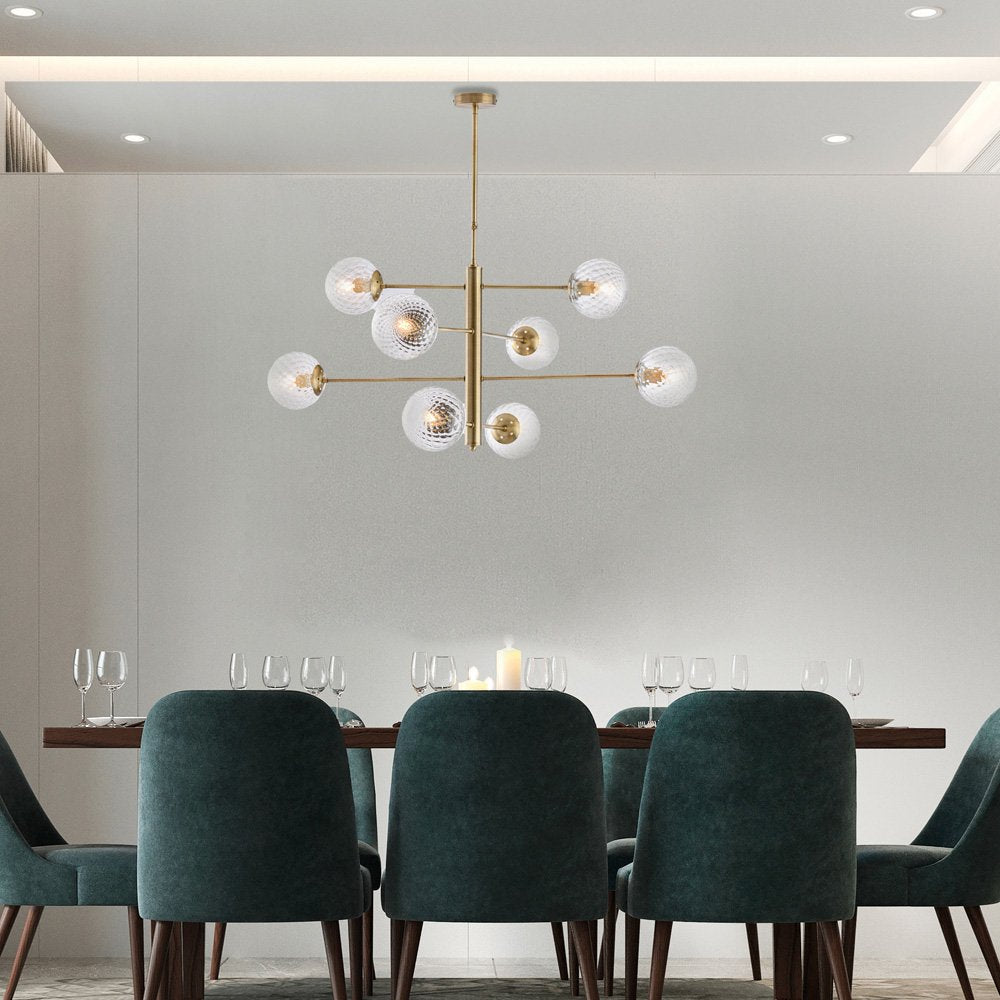 Lampadario Contemporaneo Demetra Bronzo 8 Luci E14