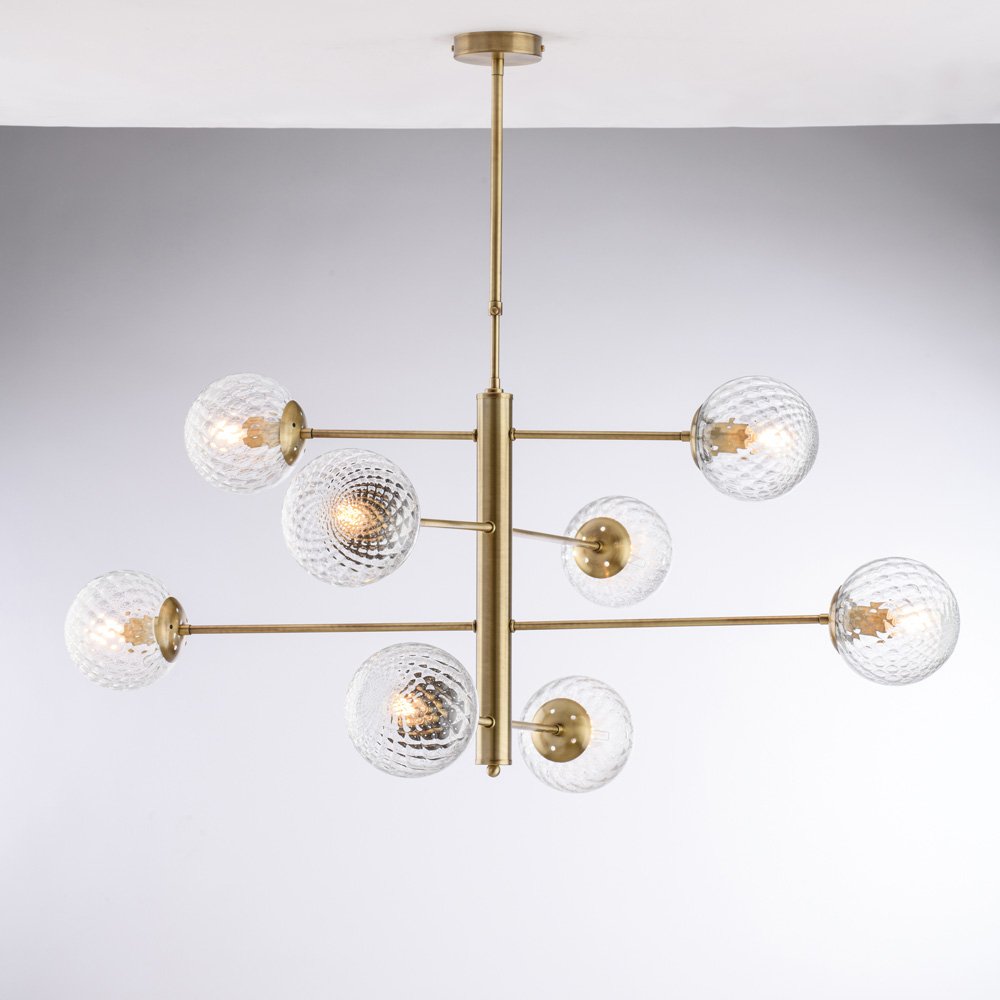 Lampadario Contemporaneo Demetra Bronzo 8 Luci E14