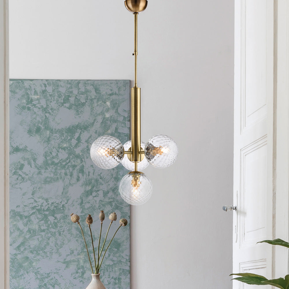 Lampadario Contemporaneo Armonia Bronzo 4 Luci E14