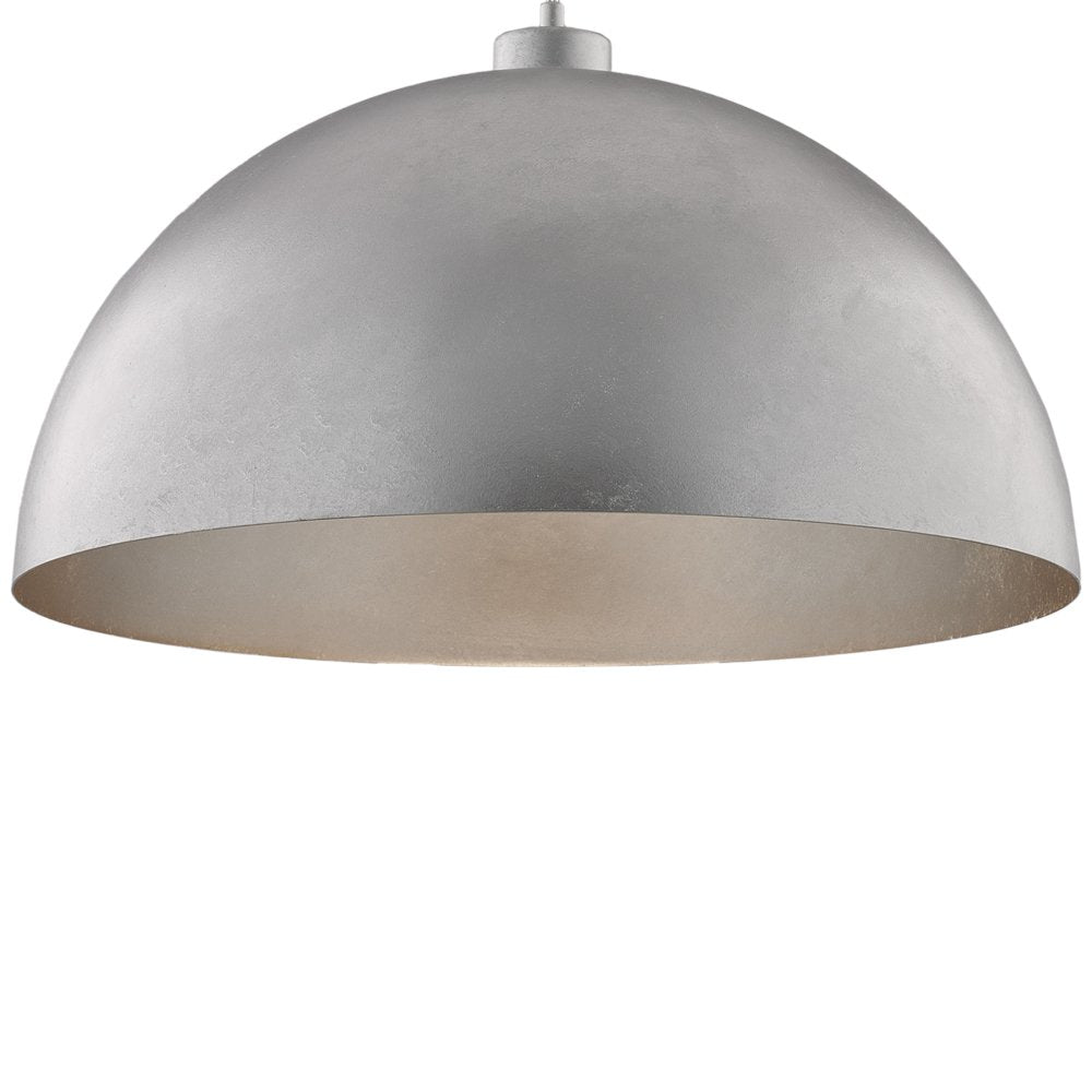 Sospensione Industrial 1 Luce Marcus In Ferro Laccato Argento Diam 50