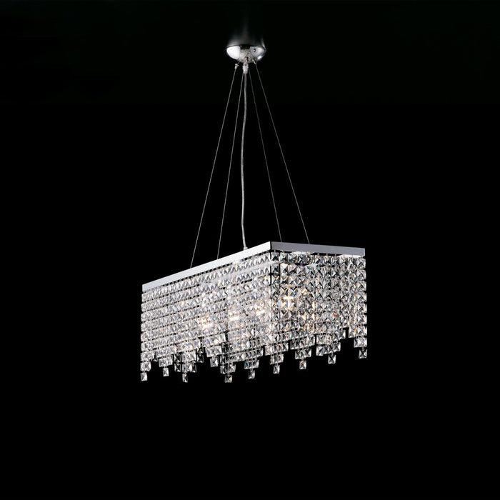 Lampadario Classico Penelope Cromo Cristallo 4 Luci E27