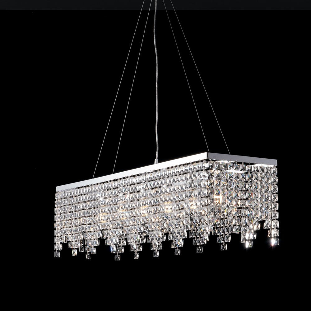 Lampadario Classico Penelope Cromo Cristallo 6 Luci E27