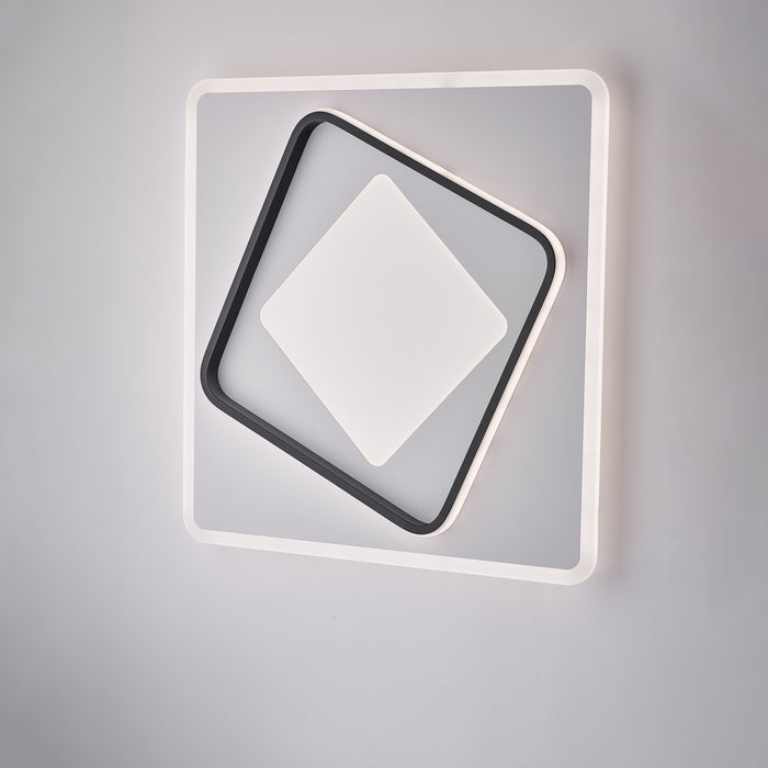 Plafoniera Moderna Lulu' In Alluminio Bianco Nero Led Integrato Cct