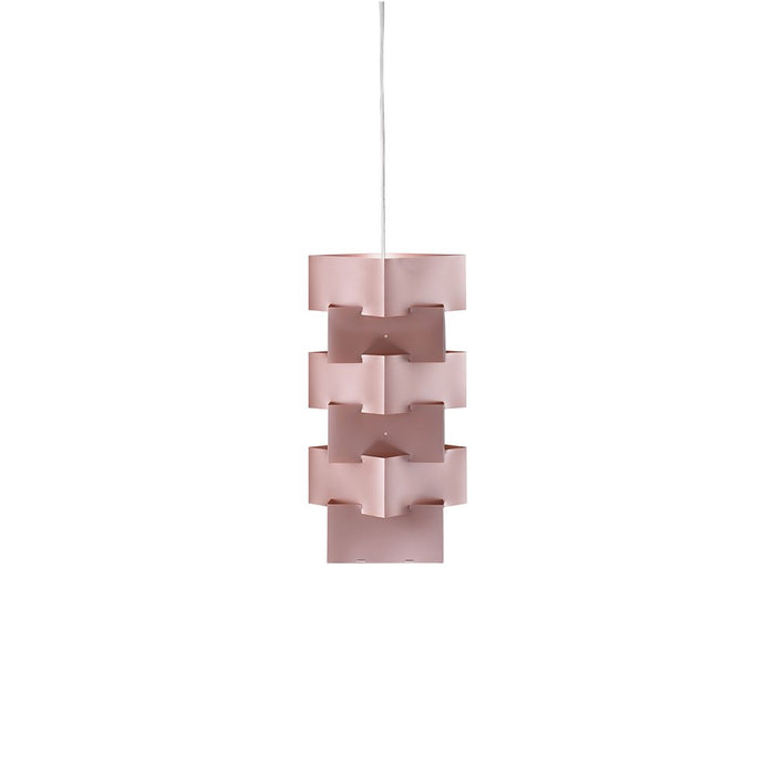 Sospensione Moderna 1 Luce Building In Polilux Rosa Metallico D36 Made In Italy