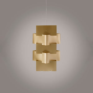 Sospensione Moderna 1 Luce Building In Polilux Oro D60 Made In Italy