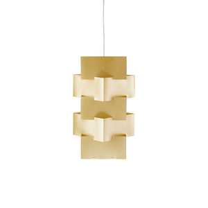 Sospensione Moderna 1 Luce Building In Polilux Oro D60 Made In Italy