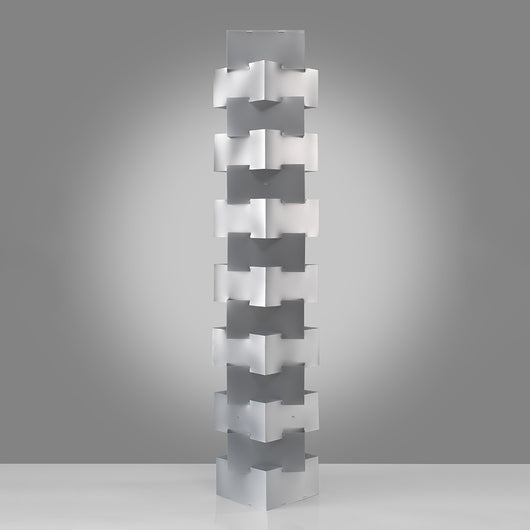 Lampada Da Terra Moderna 1 Luce Building In Polilux Silver Made In Italy