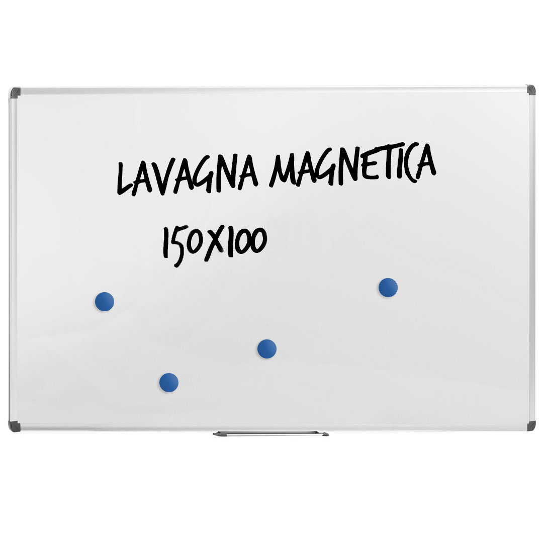 Lavagna per Ufficio Magnetica 150x100 cm in Alluminio Silver