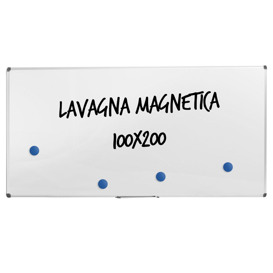 Lavagna per Ufficio Magnetica 200x100 cm in Alluminio Silver