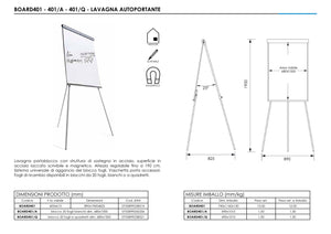 Lavagna porta blocco e magnetica autoportante