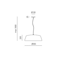 Sospensione Moderna Bonella 1 Luce E27 D.50 Cm Alluminio Bianco