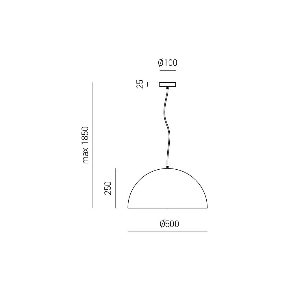 Sospensione Moderna Bonella 1 Luce E27 D.50 Cm Alluminio Ottone