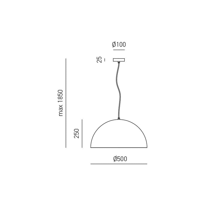 Sospensione Moderna Bonella 1 Luce E27 D.50 Cm Alluminio Ottone