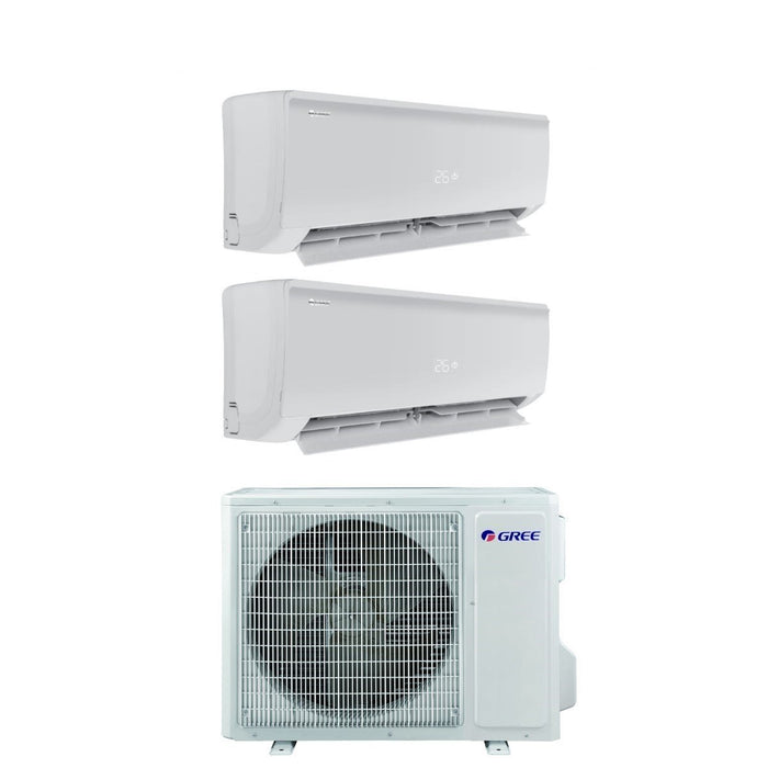 Climatizzatore Condizionatore Gree Dual Split Inverter serie BORA PLUS 9+12 con GWHD(18)NK6OO R-32 Wi-Fi Optional 9000+12000