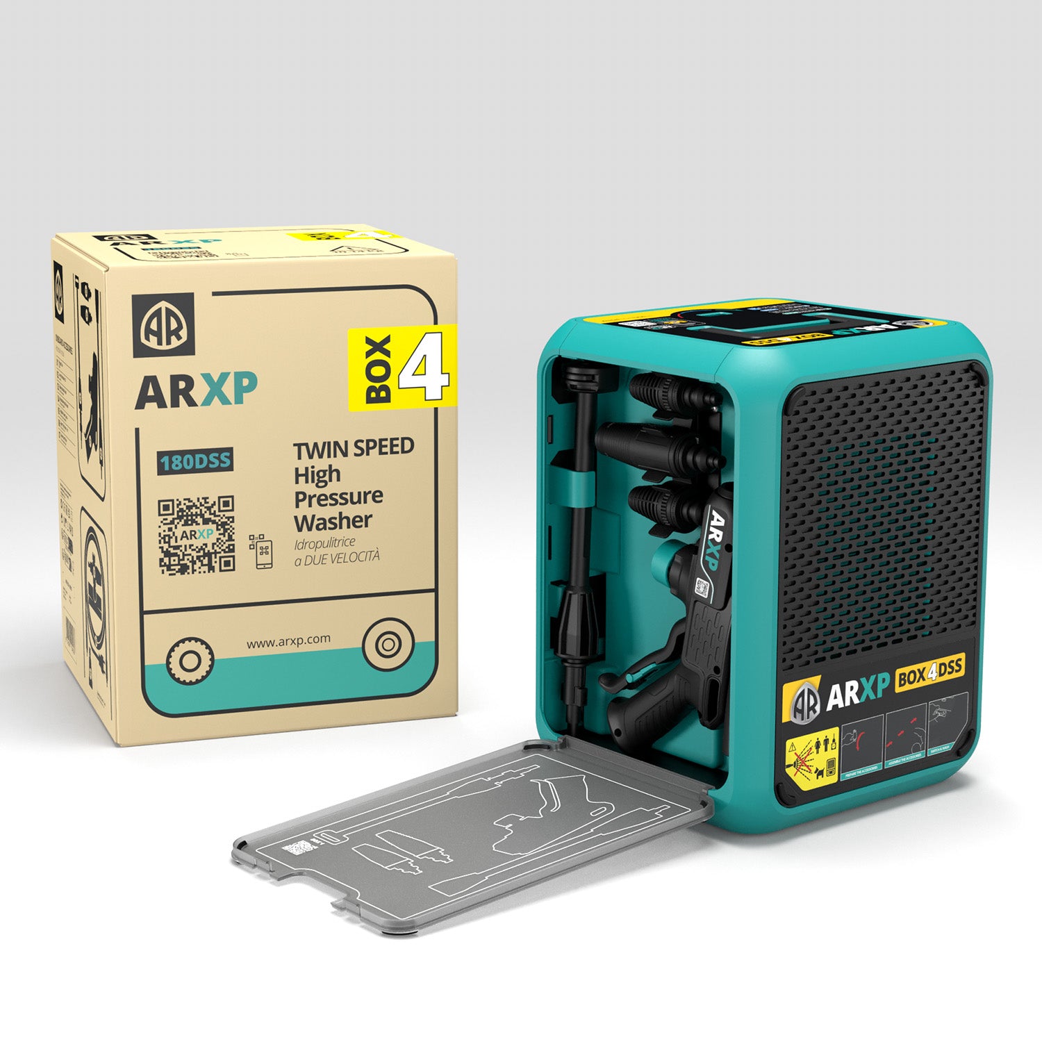 ARXP Idropulitrice BOX4 180DSS compatta (2500 W, 180 bar, 500 l/h)