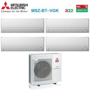 Climatizzatore Condizionatore Mitsubishi Electric Quadri Split Inverter serie MSZ-BT 9+9+12+12 con MXZ-4F72VF R-32 Wi-Fi Integrato 9000+9000+12000+12000