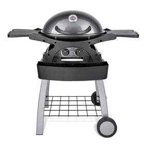 Barbecue a Gas GPL 2 Fuochi 5,2kW 2 Ripiani con Carrello Twin Grill Grigio