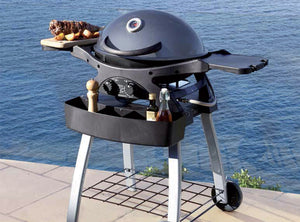 Barbecue a Gas GPL 2 Fuochi 5,2kW 2 Ripiani con Carrello Twin Grill Grigio