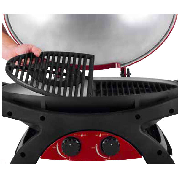 Barbecue a Gas GPL 2 Fuochi 5,2kW 2 Ripiani con Carrello Twin Grill Rosso