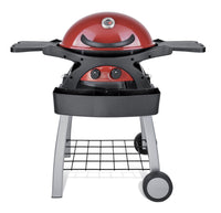 Barbecue a Gas GPL 2 Fuochi 5,2kW 2 Ripiani con Carrello Twin Grill Rosso