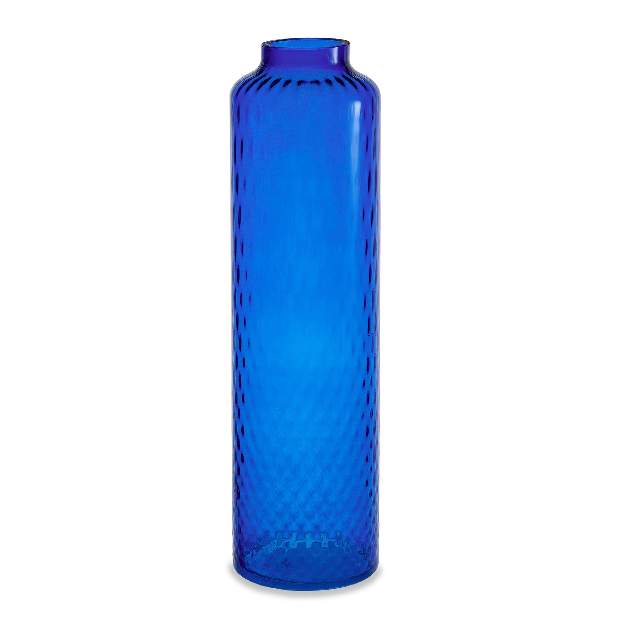 Vaso artigianale BOTTIGLIA in vetro di Murano blu 42 cm