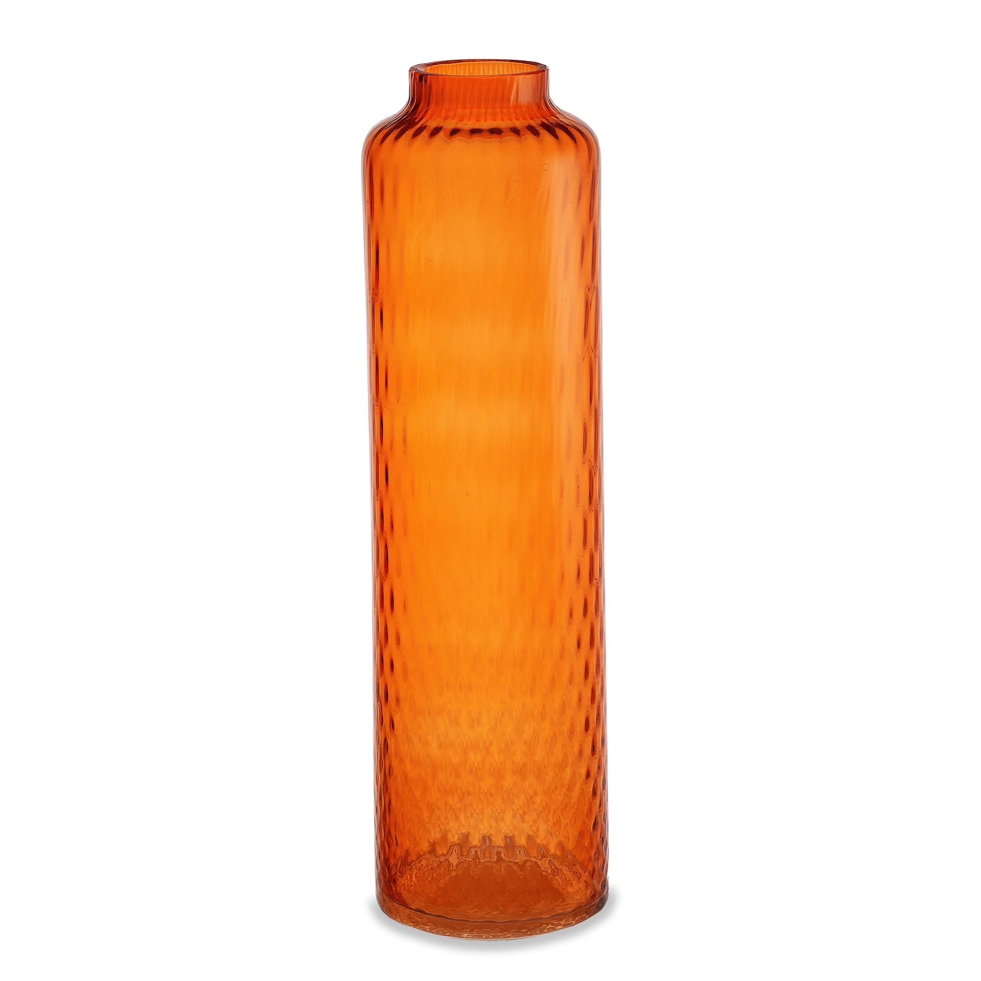 Vaso artigianale BOTTIGLIA in vetro di Murano arancio 42 cm