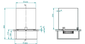 Bruciatore tondo con vetro per camino a bioetanolo biocamino inox 3 lt d.30