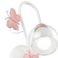 4924/Ap1 - Applique Butterfly Bianco/Rosa 1 Luce