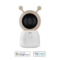 OMAJIN by Netatmo Videocamera Baby Monitor 2K HD, visione notturna, avviso pianto, audio bidirezionale, ninna nanna, luce notturna, sensori umidità e temperatura, controllo app, OBC-01