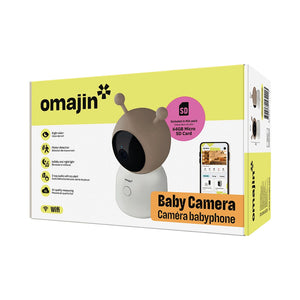 OMAJIN by Netatmo Videocamera Baby Monitor 2K HD, visione notturna, avviso pianto, audio bidirezionale, ninna nanna, luce notturna, sensori umidità e temperatura, controllo app, OBC-01