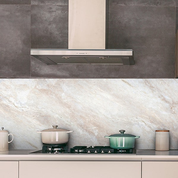 Adesivo Tecnico da Cucina Lavabile e Certificato Ignifugo Paraschizzi Beige Marble 190x60