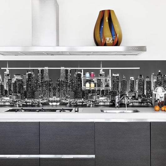 Adesivo Tecnico da Cucina Lavabile e Certificato Ignifugo Paraschizzi Skyline 190x60