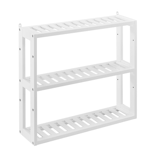 [en.casa] Mensola da parete per il bagno con 3 piani - 54x15x60cm - bianco